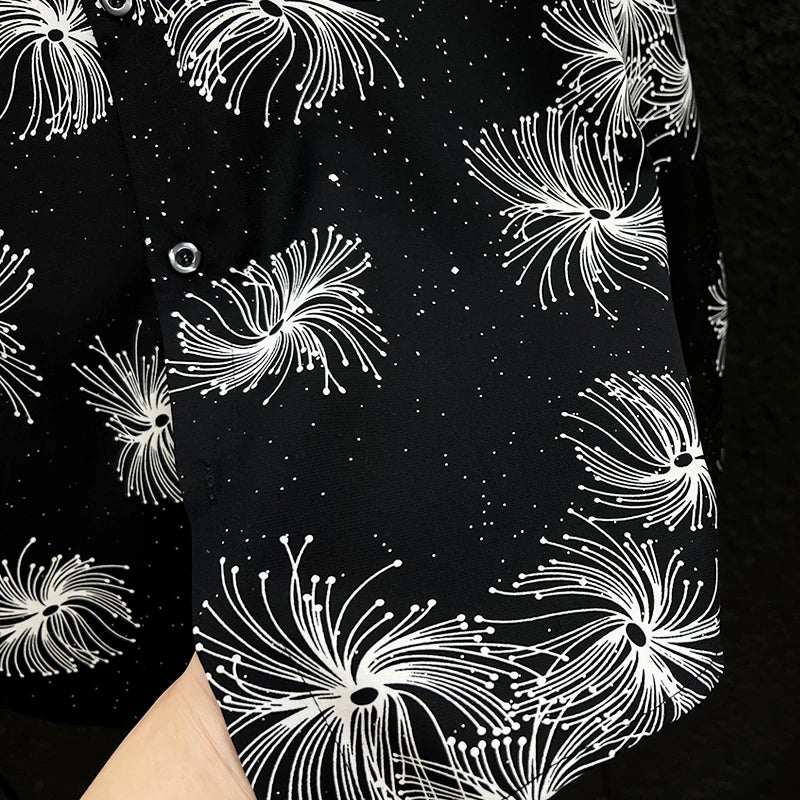 Chemises pour homme  Mode brillant paillettes à manches longues en mousseline De soie  Vintage  2026