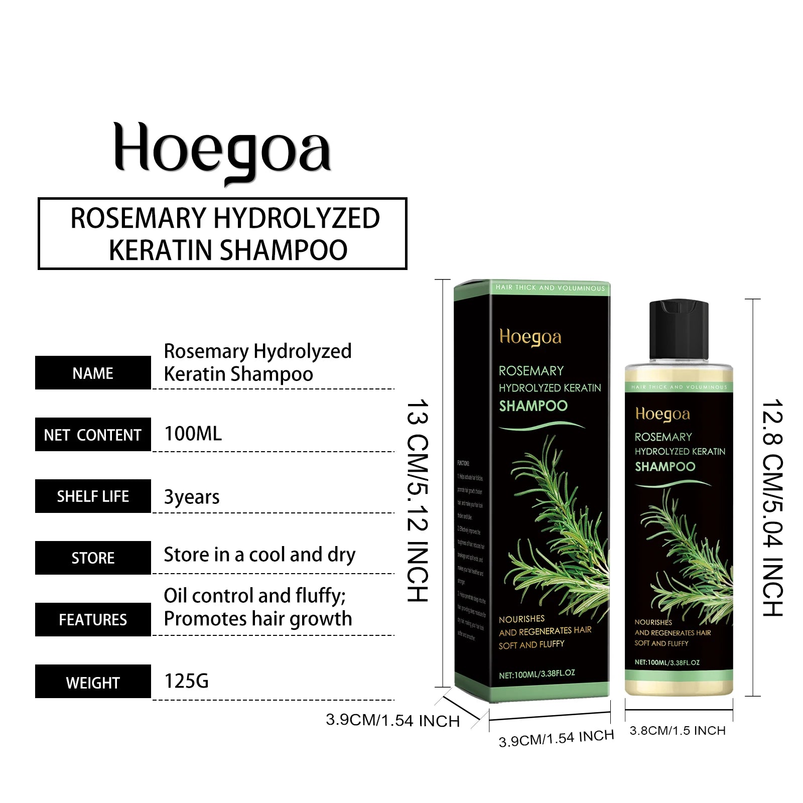 Shampoing au romarin apaisant pour le cuir chevelu, Anti-pelliculaire, rafraîchissant, réparation moelleuse, pointes fourchues, contrôle du sébum végétal, nourrissant, shampoing pour cheveux