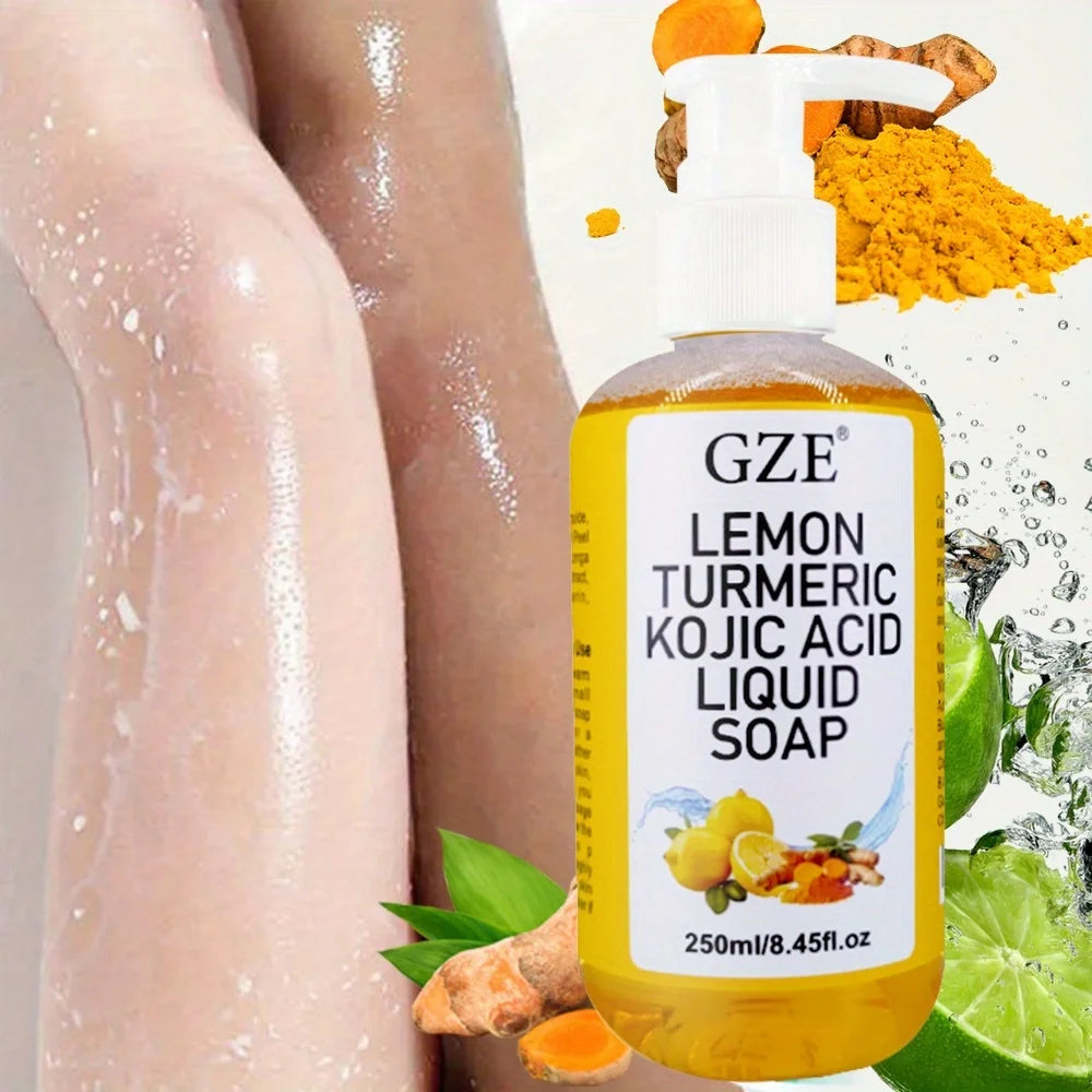 Greflective Glow Lemon Curmeric Kojic Acid Liquid Regina-Nettoyant pour la peau doux, éclaircissant et nourrissant, Curmeric