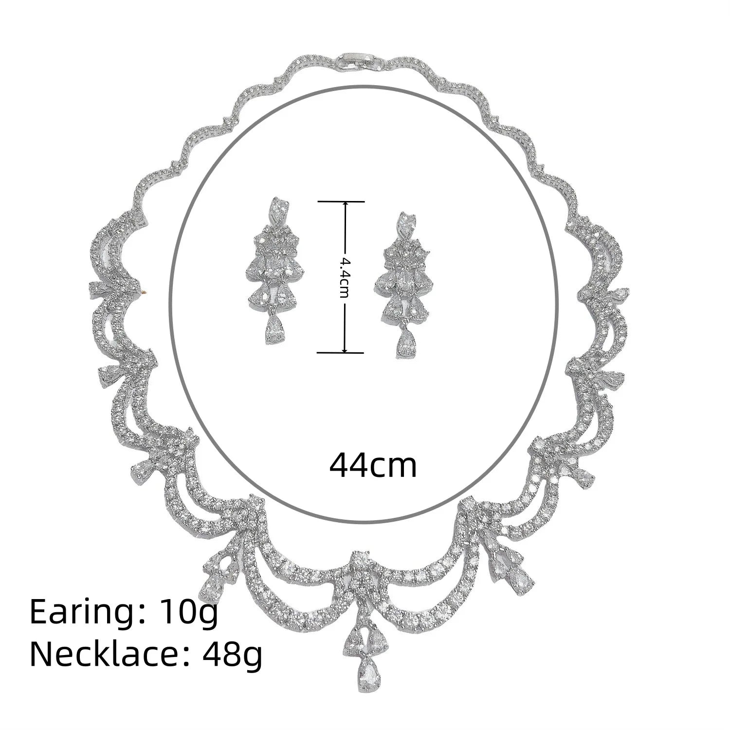 Haute sensation lumière luxe bijoux collier boucles d'oreilles 2 pièces ensemble saoudien mariage bal femmes robe vacances cadeau Banquet M-612