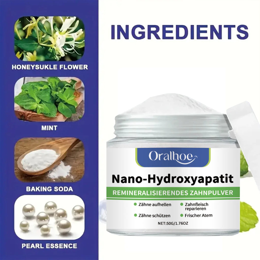 Poudre dentaire blanchissante d'hiver infusée d'hydroxypatite : réparation de l'émail, nettoyage en profondeur et haleine fraîche longue durée