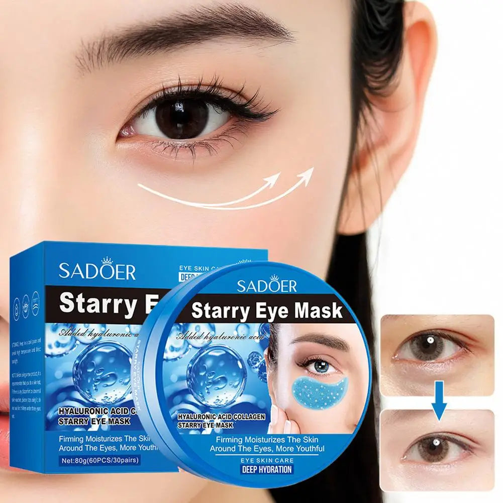 Masque pour les yeux aux algues, masque pour les yeux au collagène aux graines de raisin SADOER, masque pour les yeux hydratant et nourrissant, soin Anti-rides pour la peau des yeux