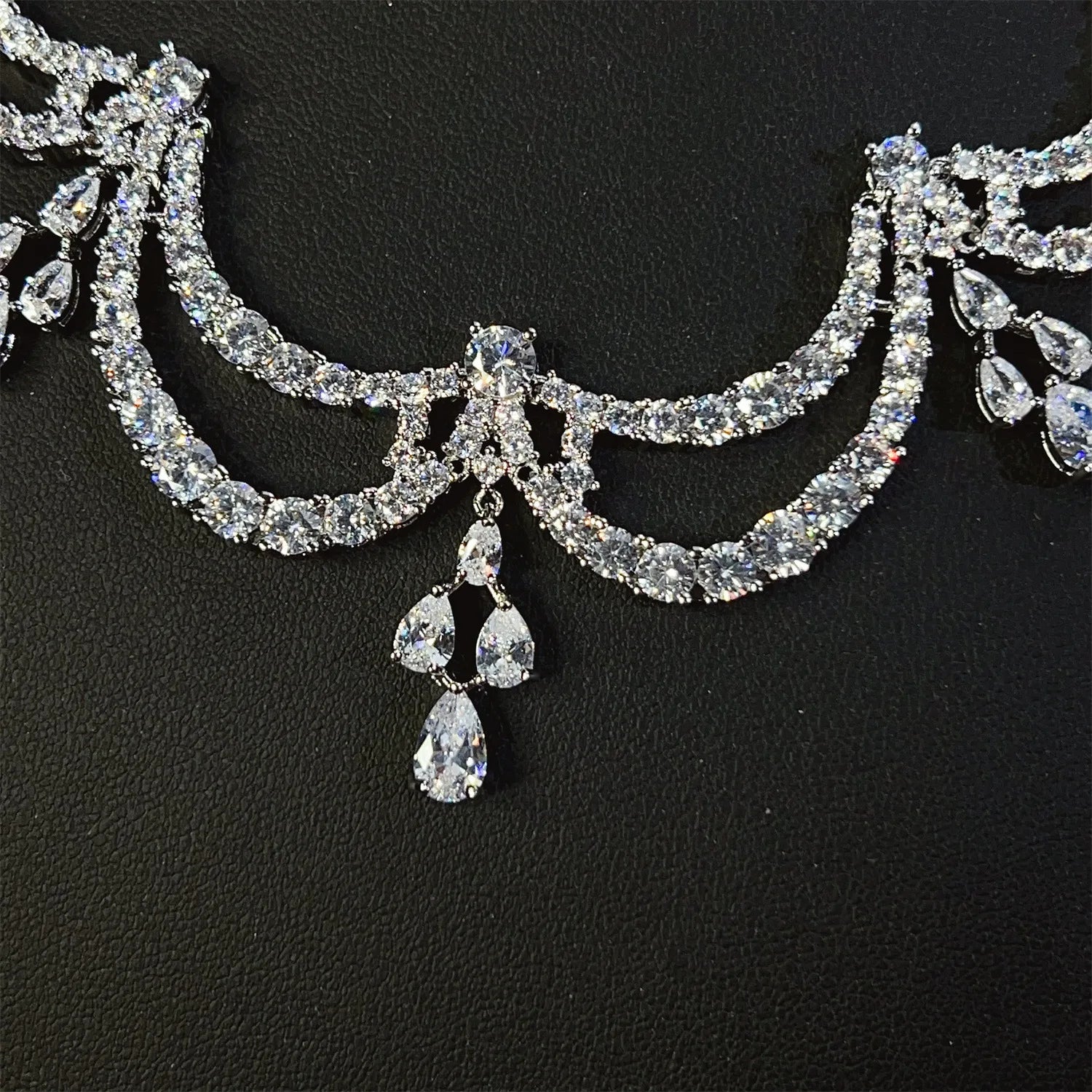 Haute sensation lumière luxe bijoux collier boucles d'oreilles 2 pièces ensemble saoudien mariage bal femmes robe vacances cadeau Banquet M-612