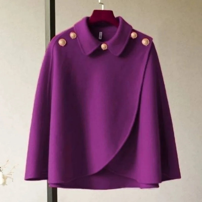Chemise à manches chauve-souris pour femmes, chemisier décontracté, revers épissé, bouton irrégulier, vêtements d'hiver, nouvelle mode, 2023