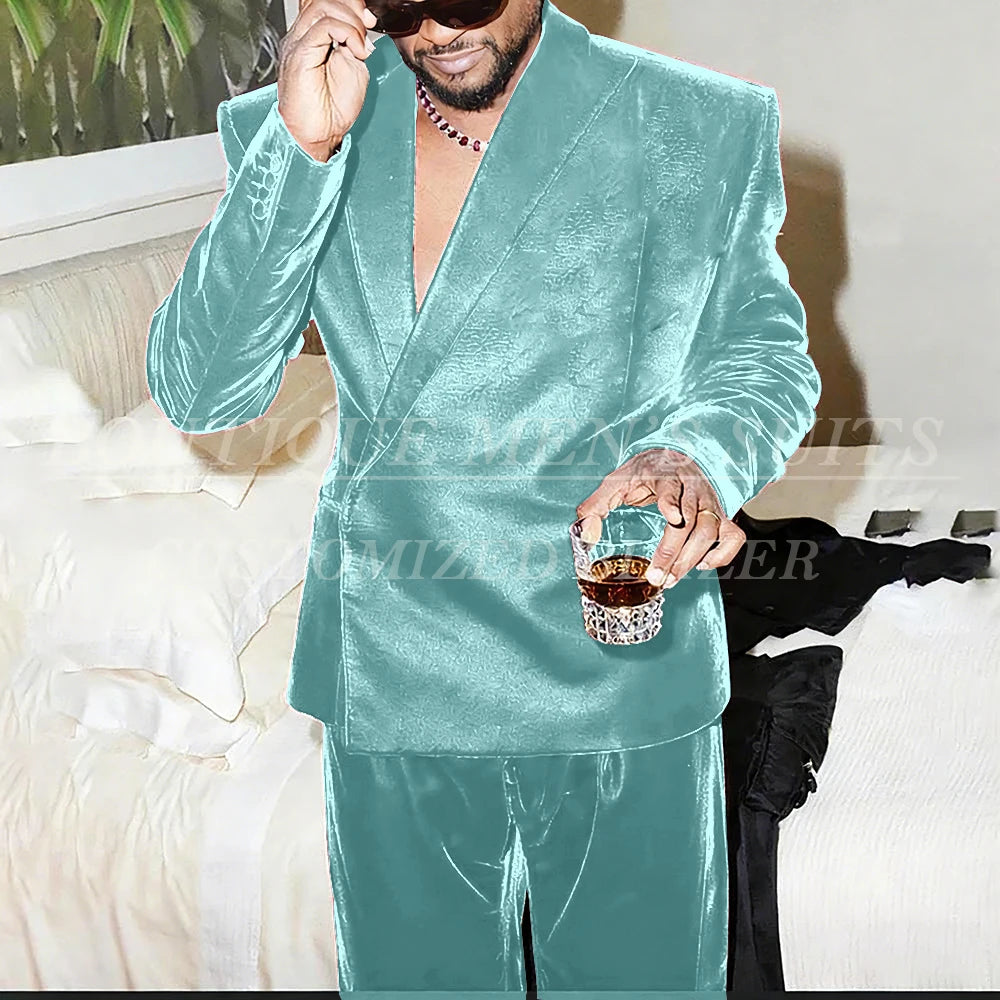 Costumes décontractés en velours pour hommes, mode rouge, longueur régulière, 2 pièces, veste et pantalon, tenues personnalisées, vêtements quotidiens pour hommes, Blazer