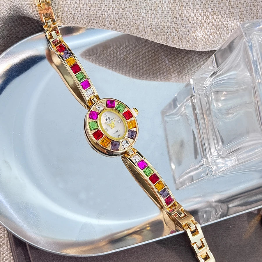 Couleur zircon avancé diamant montre pour femme niche bracelet bracelet petite montre à quartz exquise transfrontalière offre spéciale