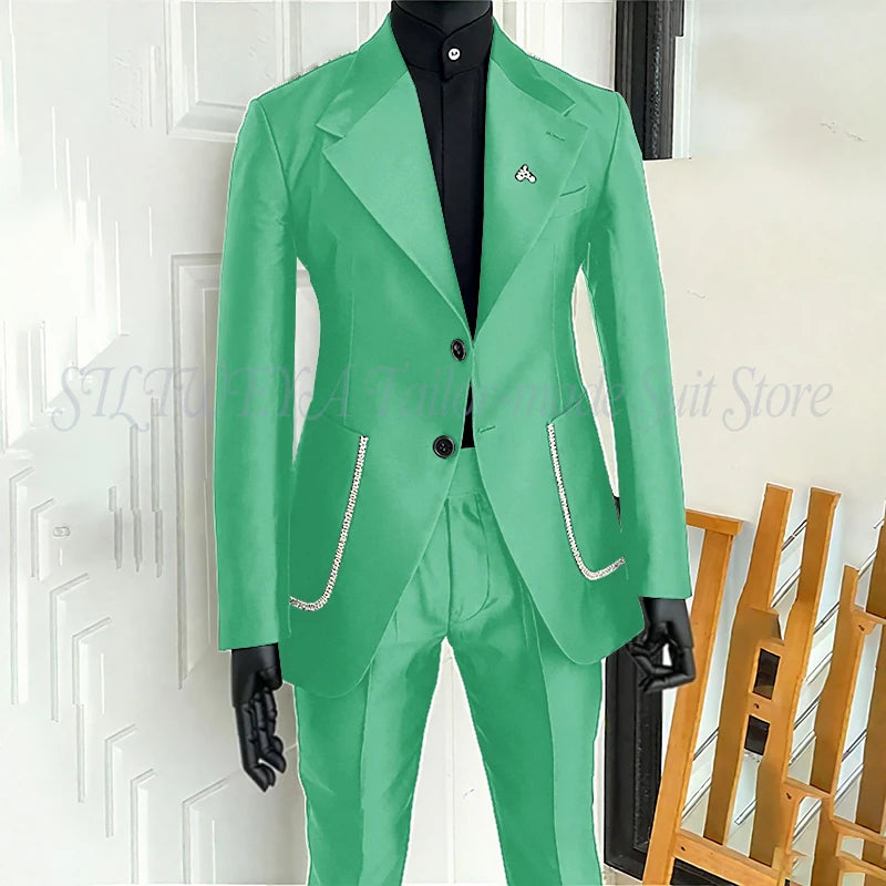 Costume 2 pièces noir pour hommes, Blazer et pantalon, simple boutonnage, travail quotidien, Business, décontracté, ensemble De Costume De fête, Traje De Hombre Elegante