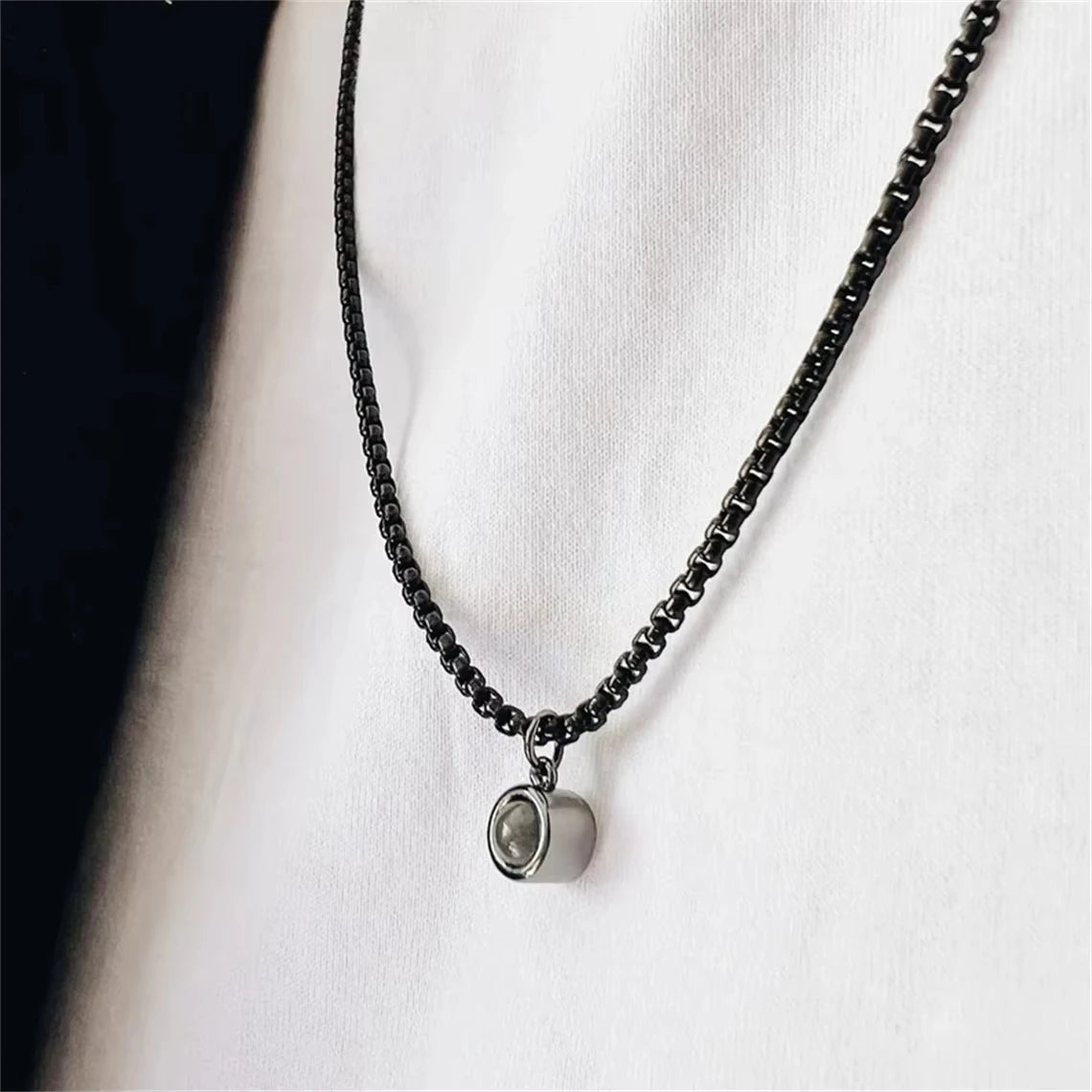 Collier de Projection de photos personnalisé avec photo à l'intérieur, accessoire de collier de photos personnalisé pour hommes