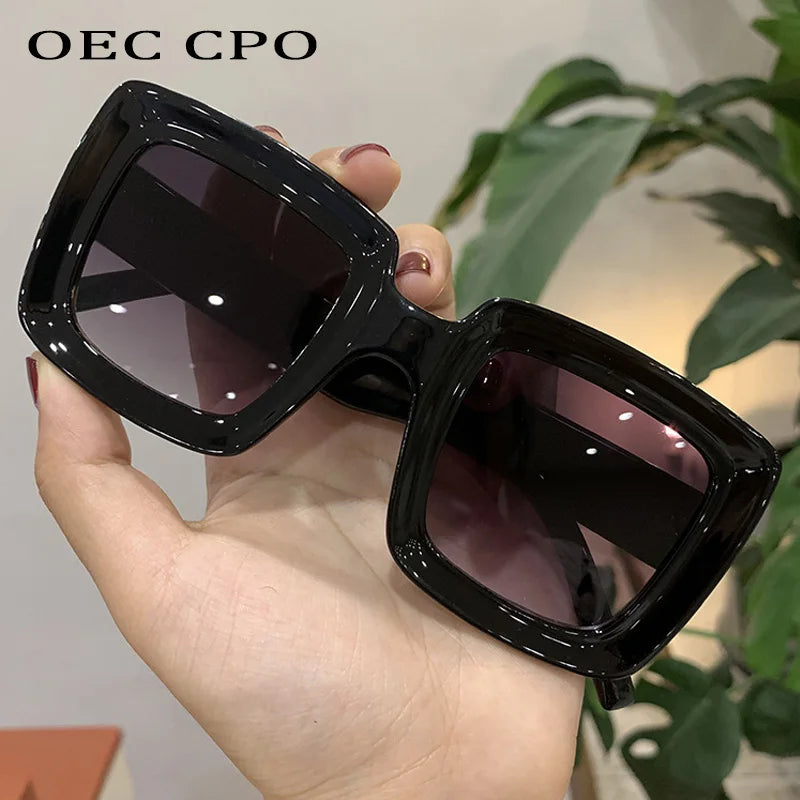 OEC CPO-Lunettes de soleil carrées punk pour femmes et hommes, lunettes de soleil multicolores, nuances colorées, lunettes de mode, UV400, tendance, femme, steampunk