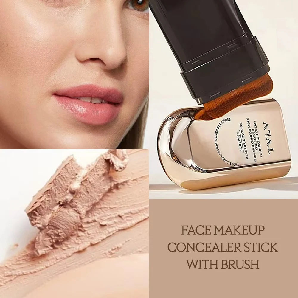 TVLV 2-en-1 fond de teint et correcteur bâton longue tenue éclaircissant le teint de la peau couverture intégrée correcteur impeccable crème de maquillage