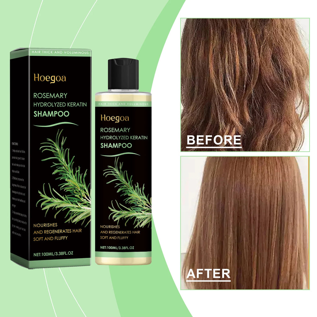 Shampoing au romarin apaisant pour le cuir chevelu, Anti-pelliculaire, rafraîchissant, réparation moelleuse, pointes fourchues, contrôle du sébum végétal, nourrissant, shampoing pour cheveux
