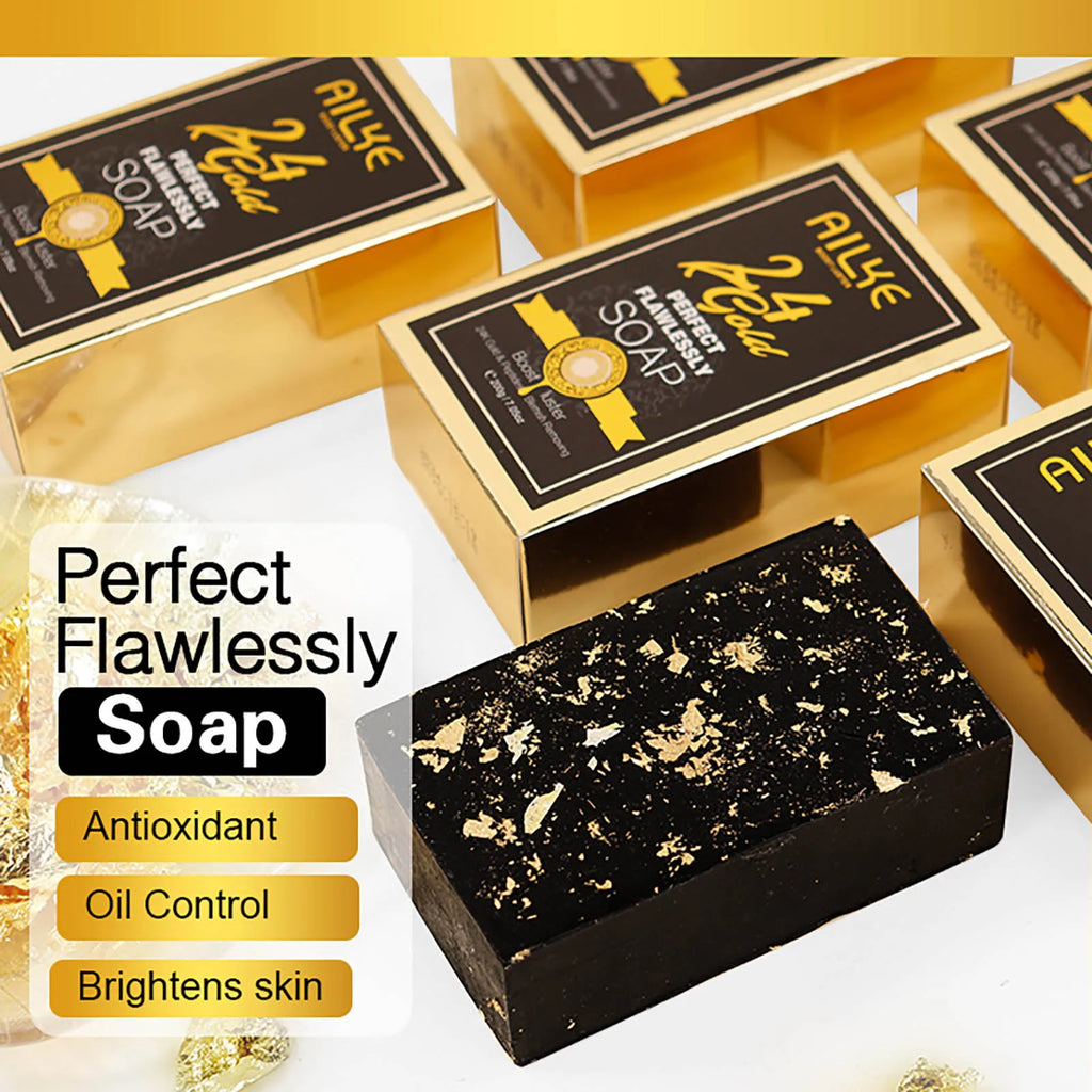 AILKE 24K Glod Gamme de soins pour la peau impeccable, blanchissant la peau, réduit les taches foncées, la mélanine, les rides, hydrate, pour femmes et hommes