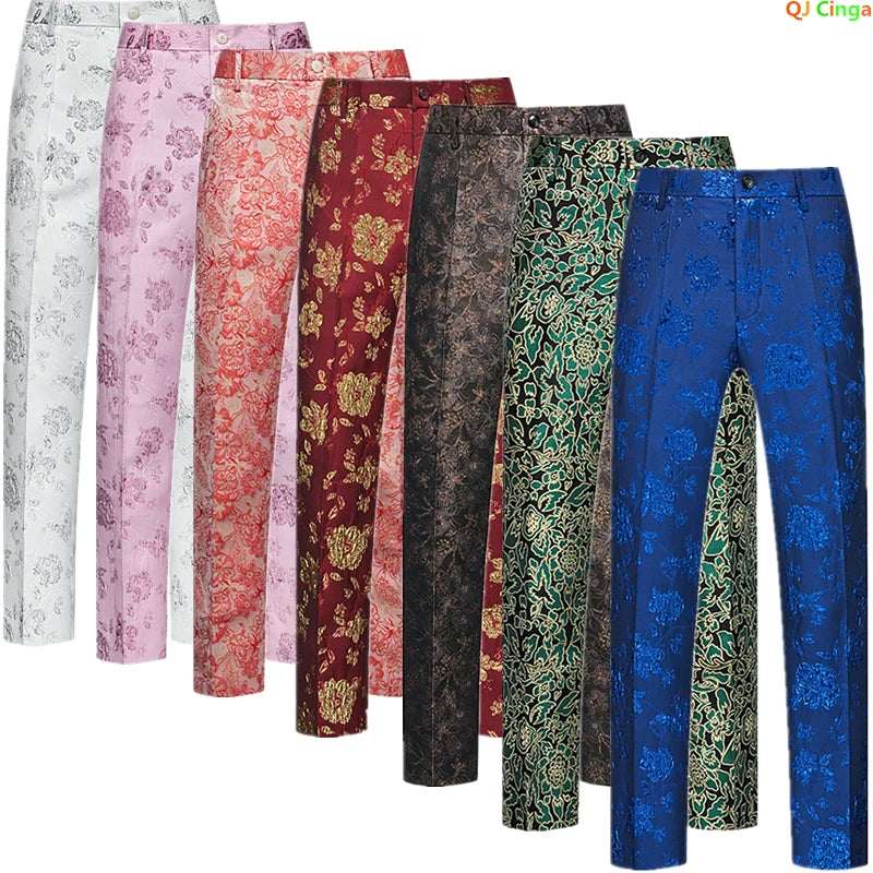 Pantalon homme stylé  imbibés de broderie d'automne, pantalons décontractés de mode,long