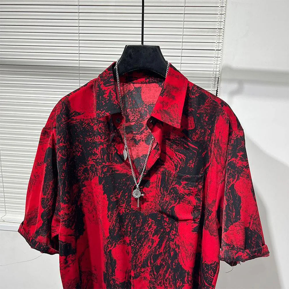 Chemise irrégulière pour hommes, haut de personnalité hawaïenne, d'été