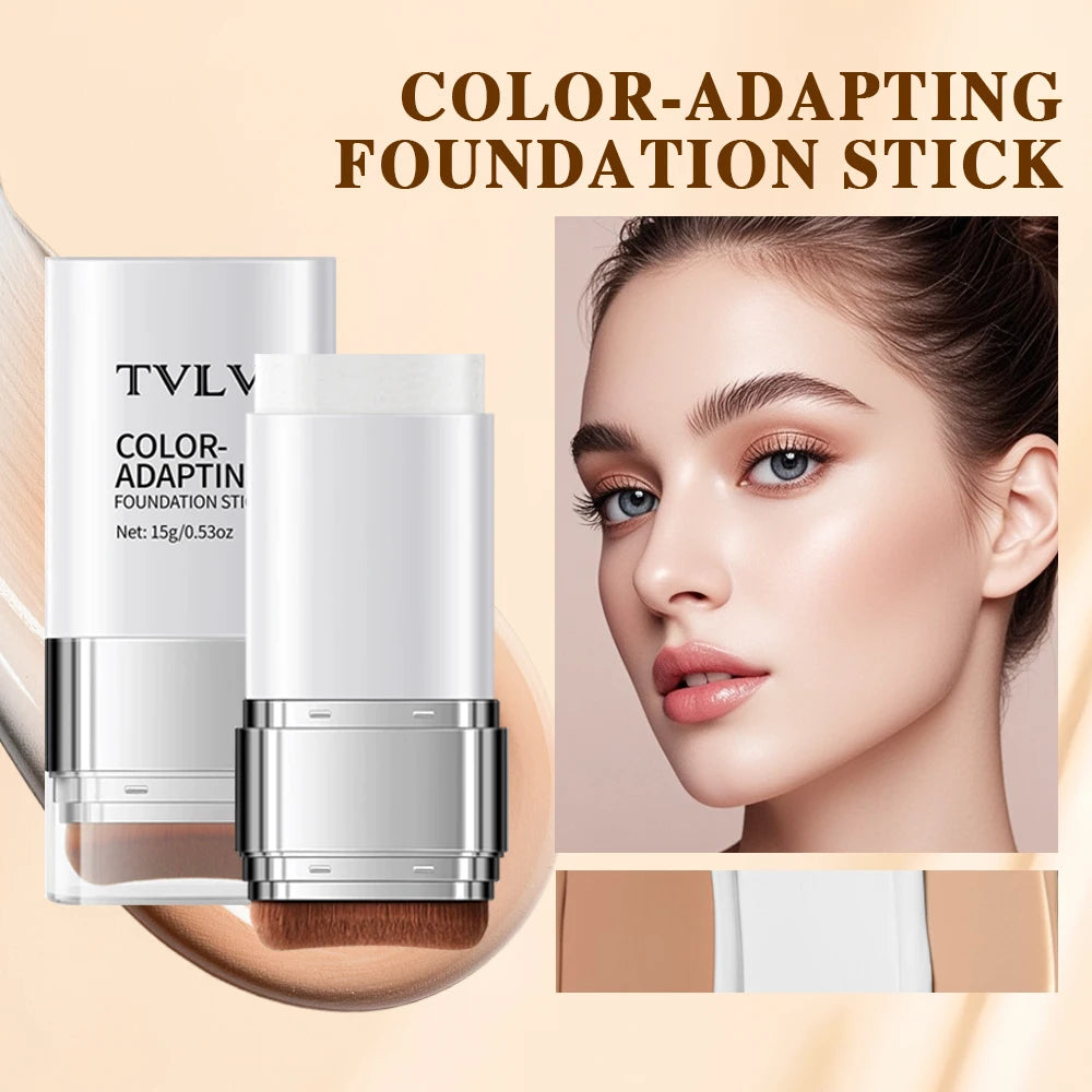 TVLV 2 en 1 éclaircir    Bâton de fond de teint à changement de couleur, liquide hydratant, dissimule Blanc, crème de couverture, Base de maquillage