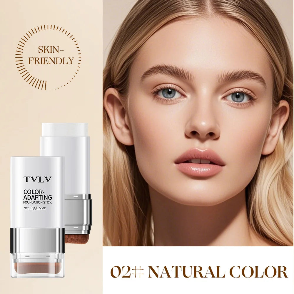TVLV 2 en 1 éclaircir    Bâton de fond de teint à changement de couleur, liquide hydratant, dissimule Blanc, crème de couverture, Base de maquillage