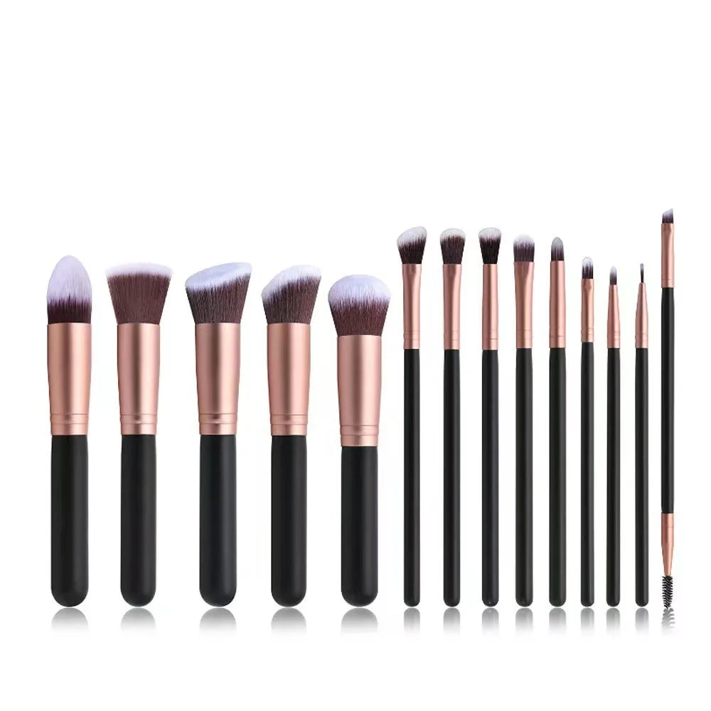 14 pièces ensemble de pinceaux de maquillage avec miroir éclairé Portable poignée courte lumière LED USB Kit de pinceaux de maquillage rechargeables