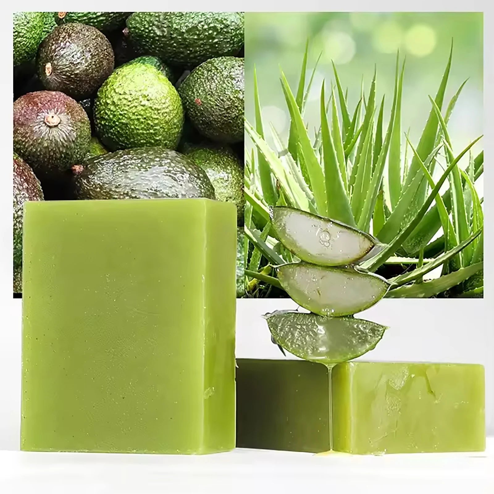 AILKE Savon blanchissant à l'aloe vera, élimine l'acné, les boutons, la peau rayonnante, améliore le lustre cutané, le bain végétalien pour tous les types de peau