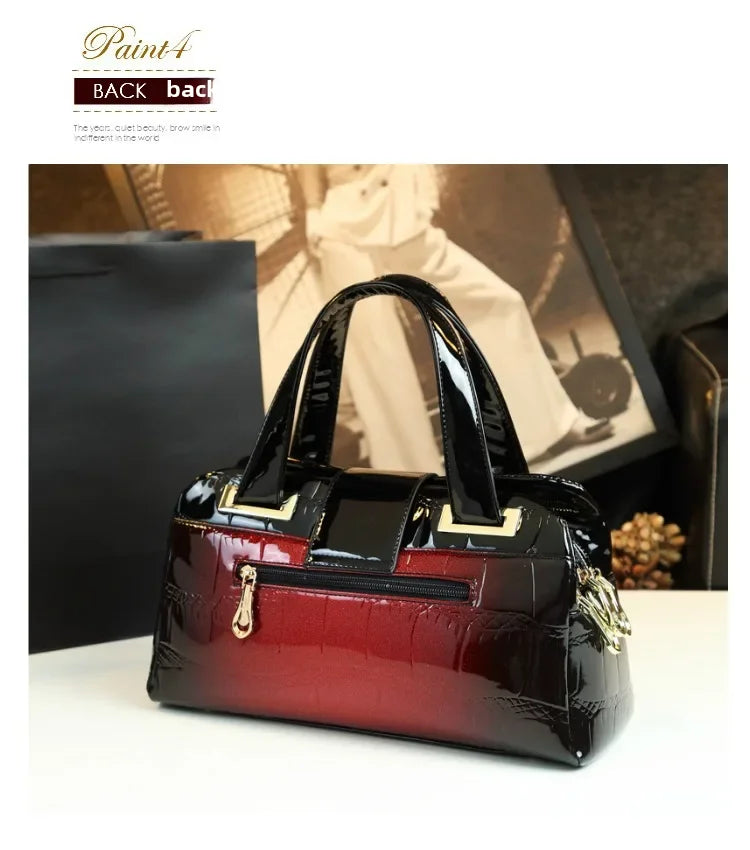Sac à main multicouche en cuir souple pour femme, luxe motif crocodile, coussin Boston, , initié unique,