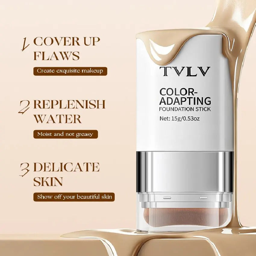 TVLV 2 en 1 éclaircir    Bâton de fond de teint à changement de couleur, liquide hydratant, dissimule Blanc, crème de couverture, Base de maquillage