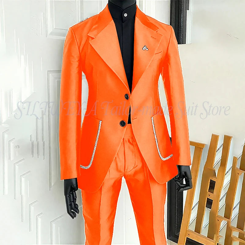 Costume 2 pièces noir pour hommes, Blazer et pantalon, simple boutonnage, travail quotidien, Business, décontracté, ensemble De Costume De fête, Traje De Hombre Elegante