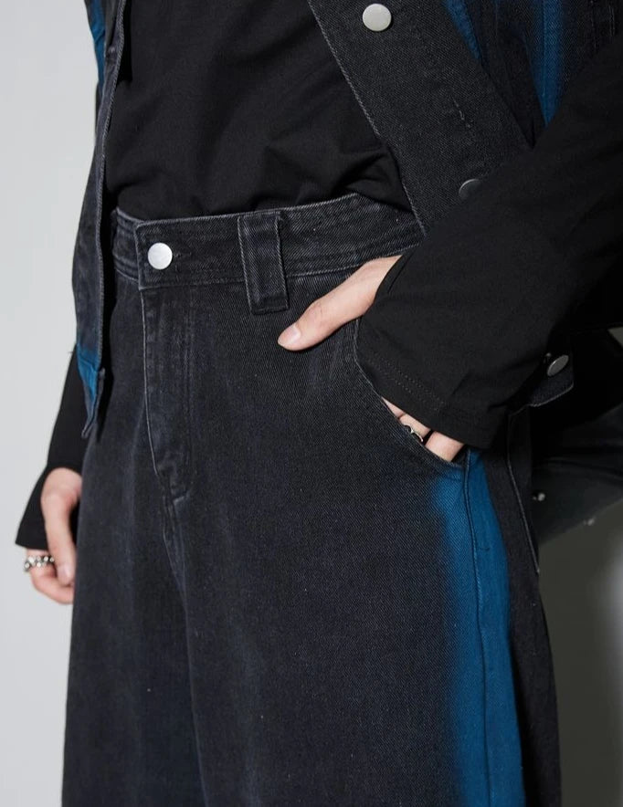 Ensemble Veste en jean T-shirts pantalons costumes pour hommes de luxe vêtements d'été à manches courte Chic