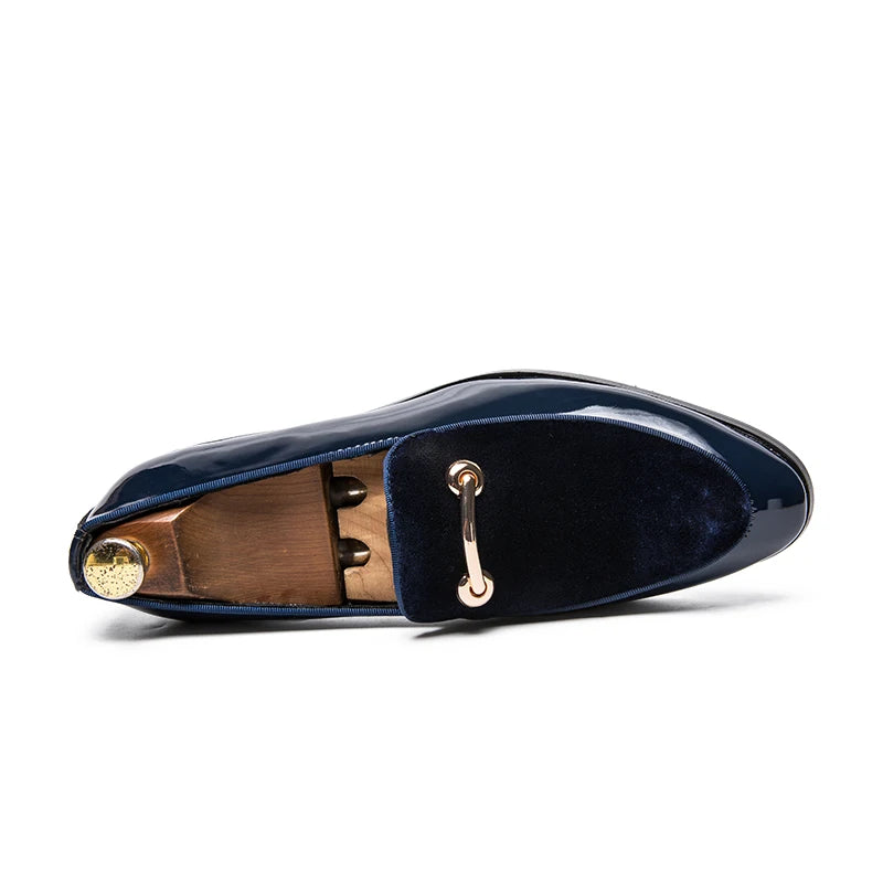 Nouvelle chaussure en cuir verni ombré pour hommes, souliers de mariage de luxe de style italien