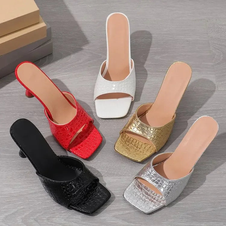 Sandales à talons hauts motif serpent pour femmes ,décontractées, doublure en Nylon, semelle en caoutchouc, nouvelle collection été