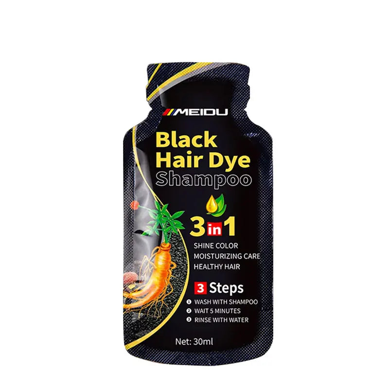 Shampoing 3 en 1 pour teinture capillaire, 30ml, assombrissant instantané, gris à noir, Polygonum Multiflorum, couverture de couleur naturelle pour femmes