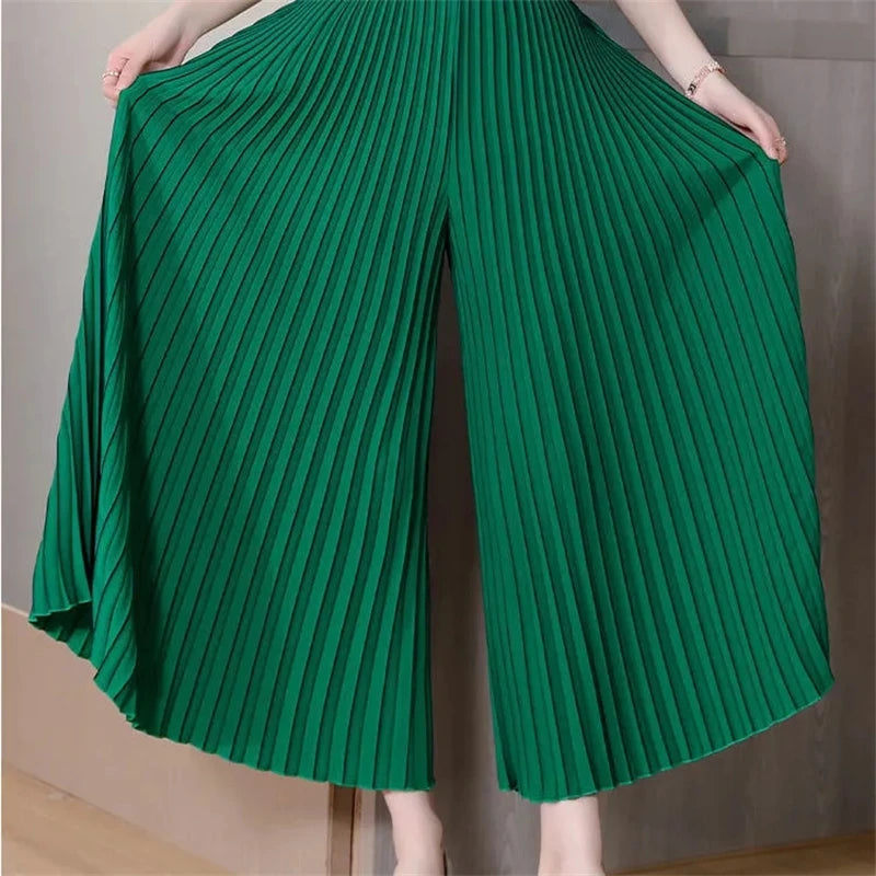 Pantalon plissé pour femmes, Slim, ample, taille haute, droit, jambes larges, mode printemps été 2026