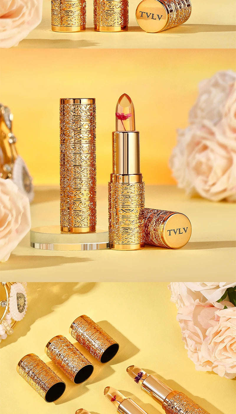 Le rouge à lèvres pétale qui change de couleur cristal pour les femmes hydrate le baume à lèvres durable et non collant