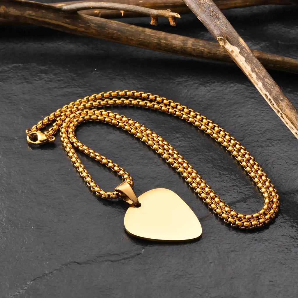 colliers de plectres de guitare avec nom personnalisé gratuit, pendentif de plectre de guitare personnalisé avec chaîne de boîte, cadeau pour les amoureux de la musique
