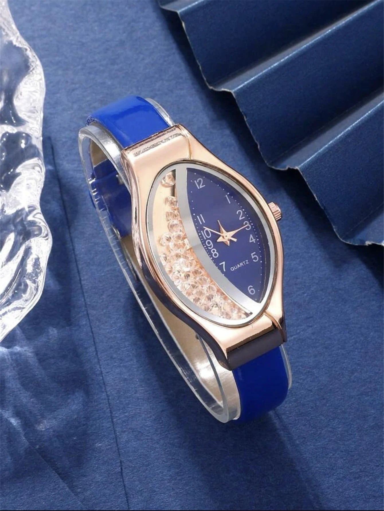 5 pièces ensemble mode femmes Version coréenne polyvalent elliptique Quicksand numérique femmes montre à Quartz montre femmes collier boucles d'oreilles