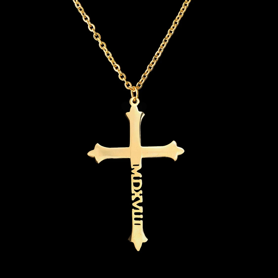 collier personnalisé avec nom et croix en acier inoxydable pour femmes et hommes, pendentif en Zircon, bijoux à la mode, cadeau d'anniversaire
