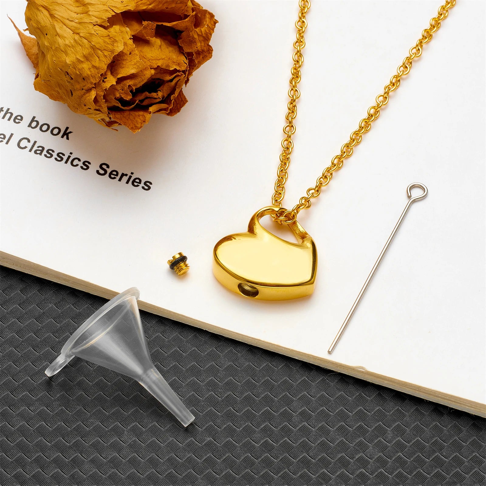 Pendentif urne coeur en acier inoxydable pour cendres humaines-collier de crémation, bijoux souvenir commémoratif