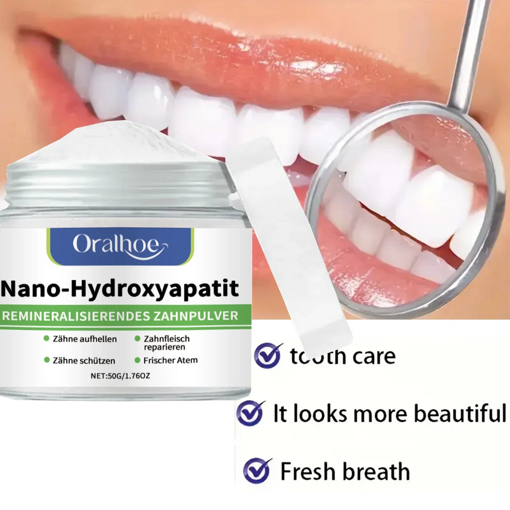 Poudre dentaire blanchissante d'hiver infusée d'hydroxypatite : réparation de l'émail, nettoyage en profondeur et haleine fraîche longue durée