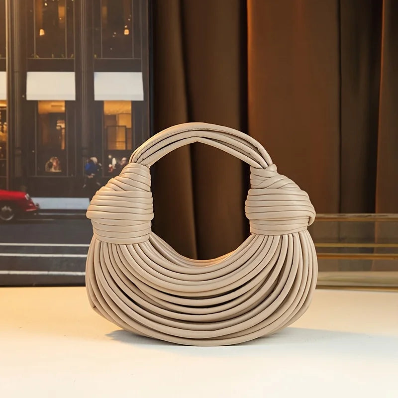 Sacs à main pour femmes 2025 nouveau or marque de luxe de créateur sacs à nouilles tissés à la main corde nouée tiré Hobo argent pochette de soirée Chic