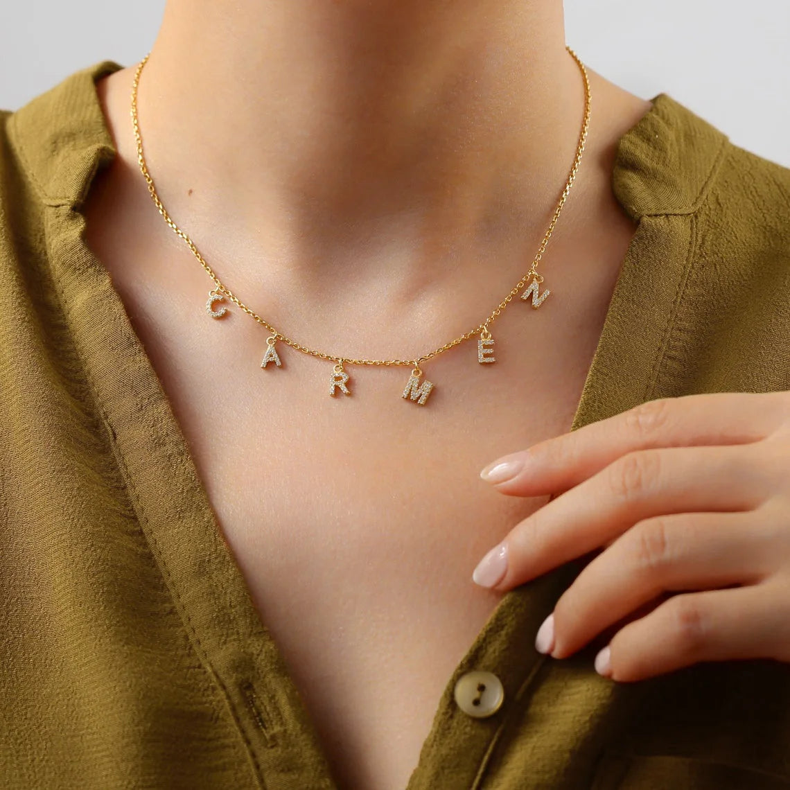 Collier personnalisé en acier inoxydable pour femme, pendentif lettre Alpahbet, nom initial, déclaration de collier, cadeau de breloques