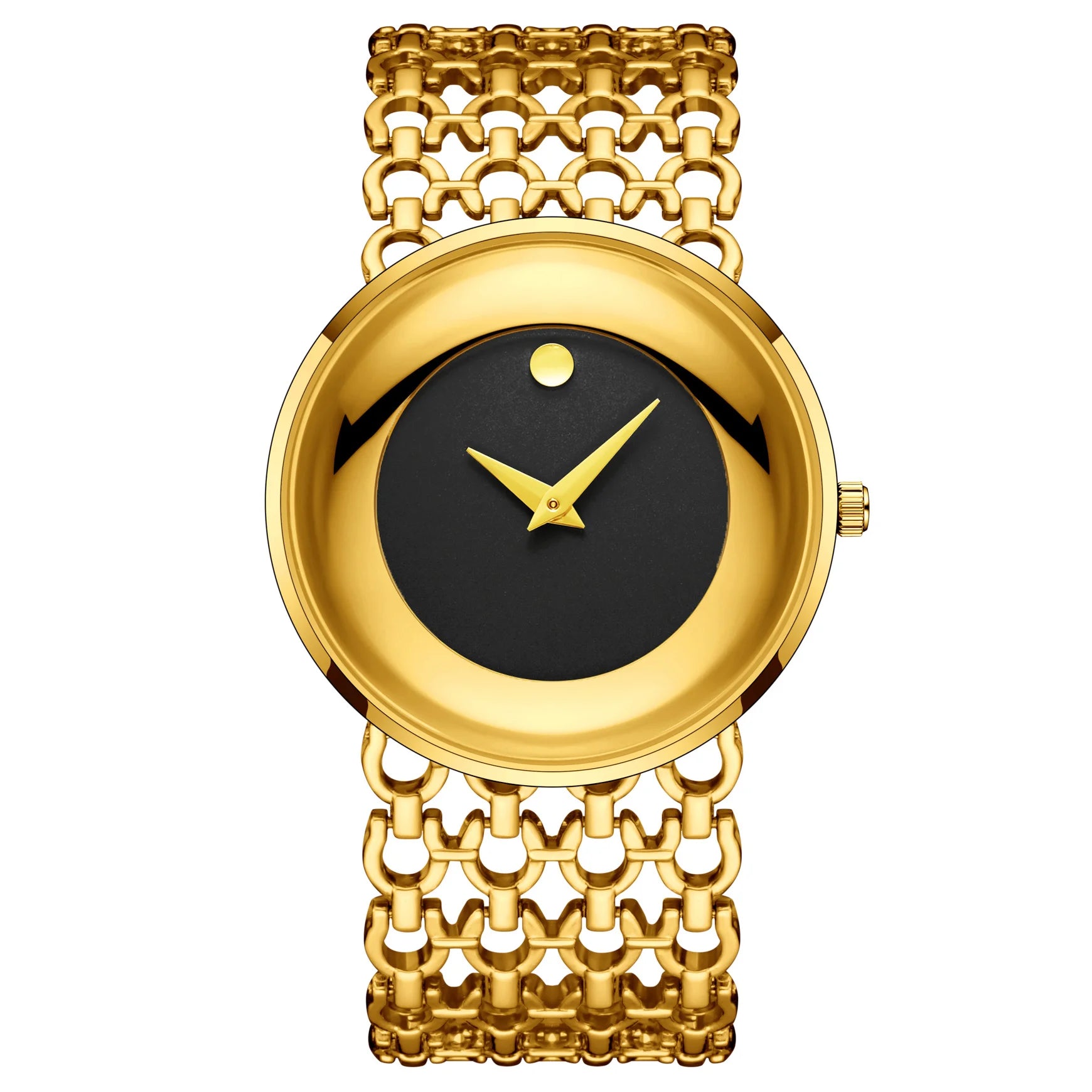 Montre pour femmes, boîtier en or, cadran noir, Style Simple, nouveau dissolvant de montre en boîte, plaqué or, offre spéciale, 2024