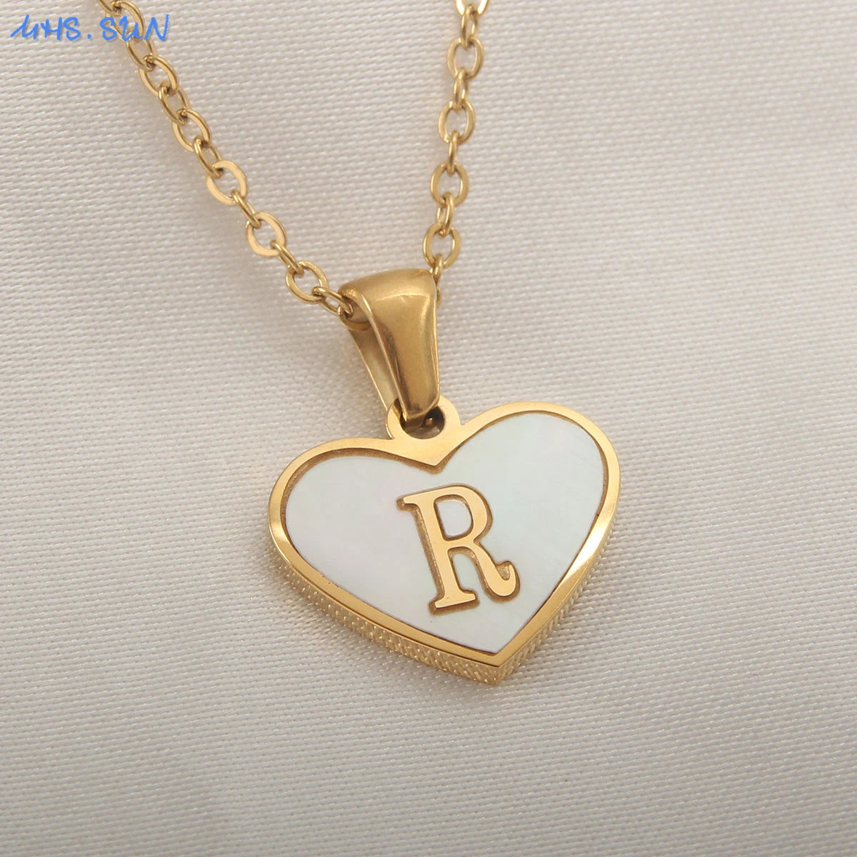 collier avec initiales en forme de cœur en acier inoxydable pour femmes et filles, plaqué or A-Z 26 lettres, pendentif ras du cou, bijoux cadeaux d'anniversaire