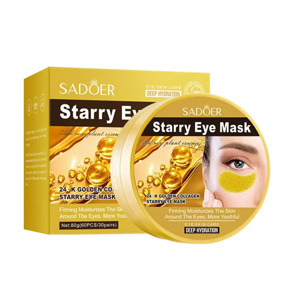 Masque pour les yeux aux algues, masque pour les yeux au collagène aux graines de raisin SADOER, masque pour les yeux hydratant et nourrissant, soin Anti-rides pour la peau des yeux