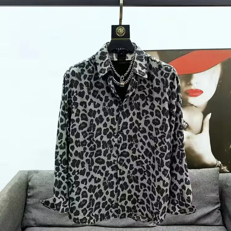Chemisier imprimé à manches longues pour hommes, style coréen,mode décontractée, nouveau 2026