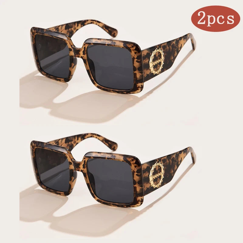Cyclisme 2 pièces marque lunettes de soleil carrées pour femmes hommes marque Design luxe lunettes de soleil classique Vintage femme nuances lunettes UV400