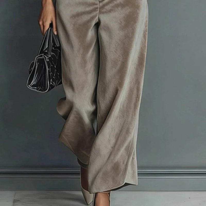 Ensemble  décontractés pour femmes, nouveau Style, mode automne/hiver 2026, velours, manches longues,, col haut, pantalon à jambes larges