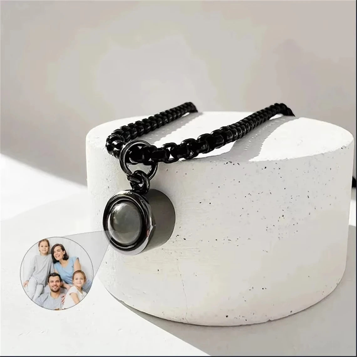 Collier de Projection de photos personnalisé avec photo à l'intérieur, accessoire de collier de photos personnalisé pour hommes