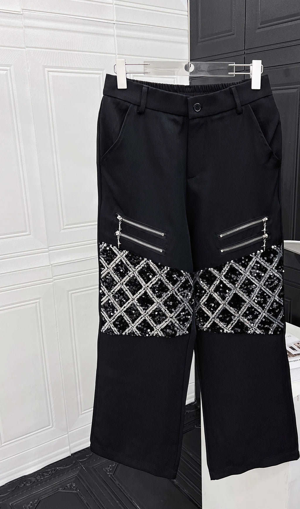 Ensemble pour Homme nouveau beau Niche paillettes 2 piècesde luxe , épissage épaulettes amples mode de haut de gamme