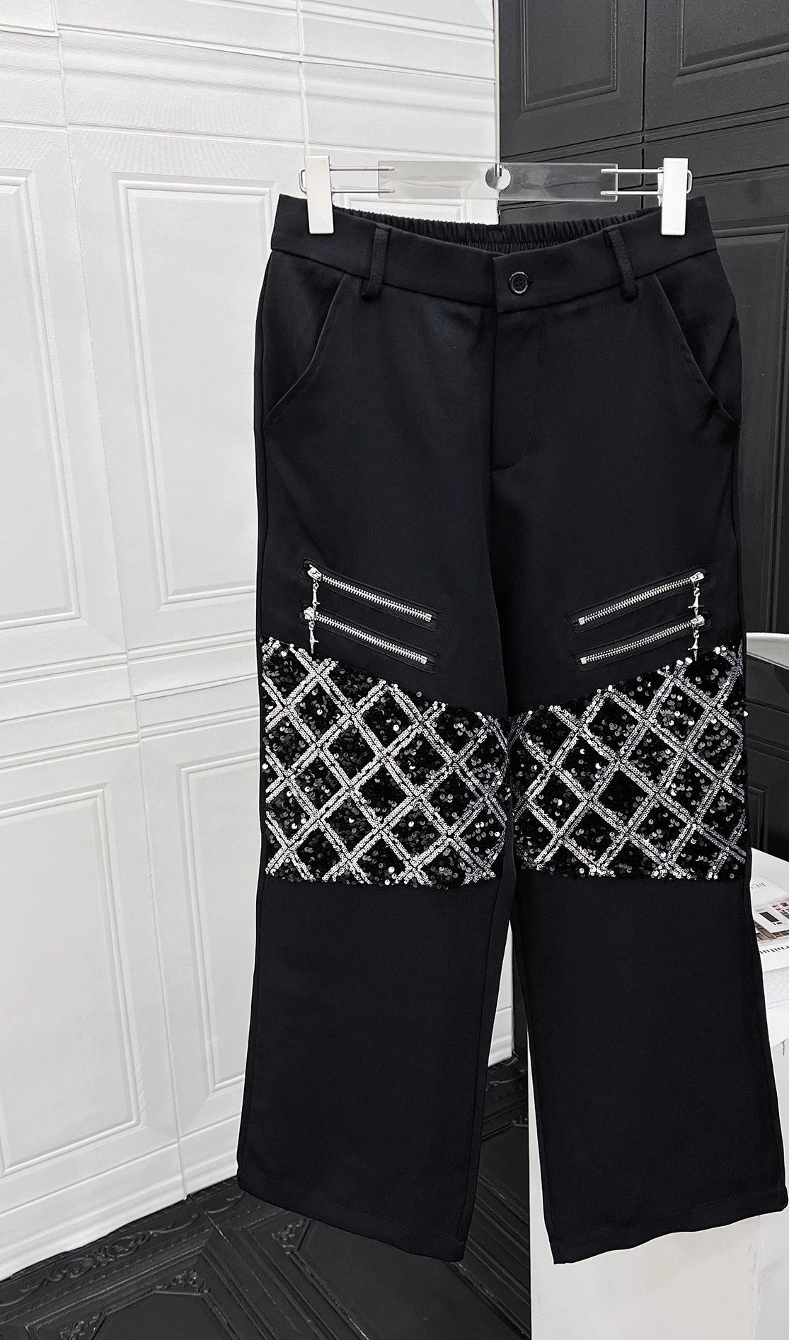 Ensemble pour Homme nouveau beau Niche paillettes 2 piècesde luxe , épissage épaulettes amples mode de haut de gamme