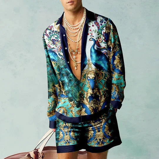 Ensemble de chemises à motif botanique pour hommes, impression 3D, mode décontractée, objectifs de plage, streetwear d'été, vêtements hawaïens