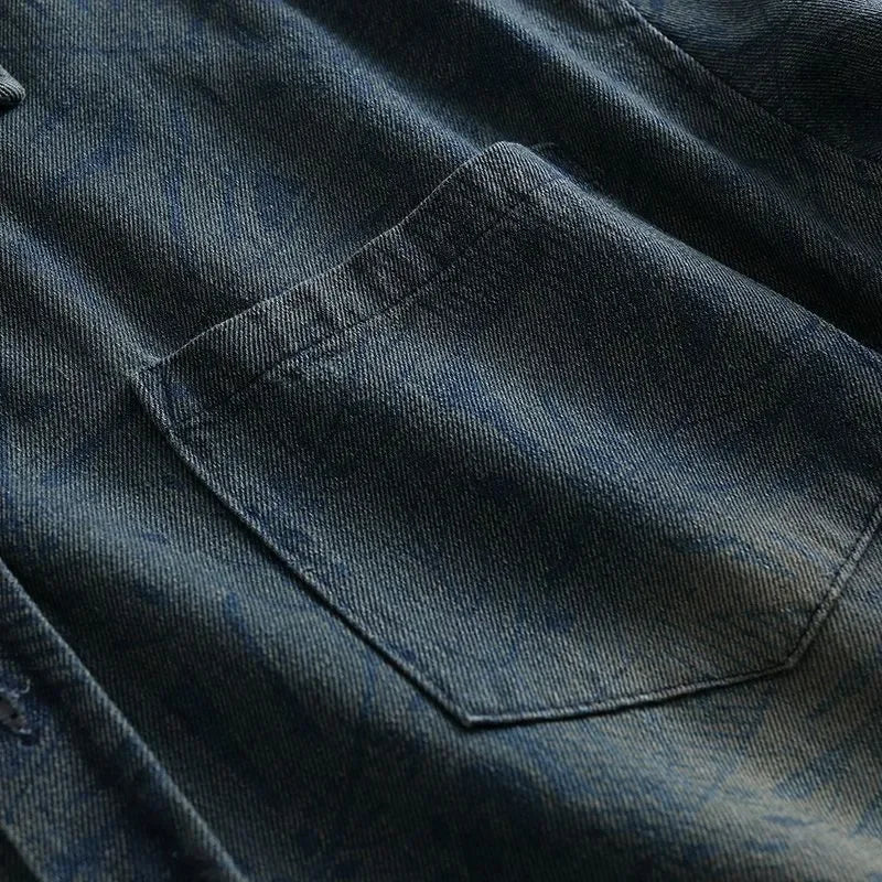 Chemise rétro en jean à manches courtes pour femme d'été, chemise fine et ample avec un Design  de luxe