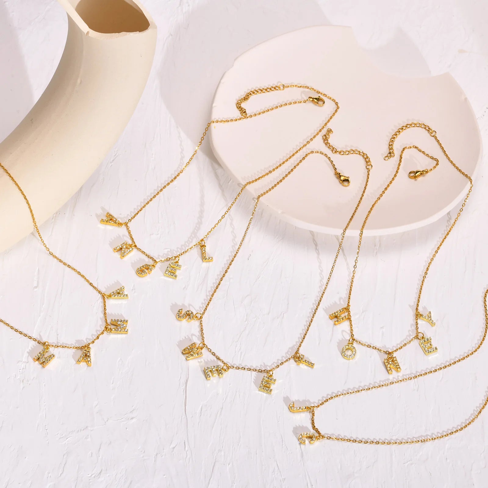 Collier personnalisé en acier inoxydable pour femme, pendentif lettre Alpahbet, nom initial, déclaration de collier, cadeau de breloques